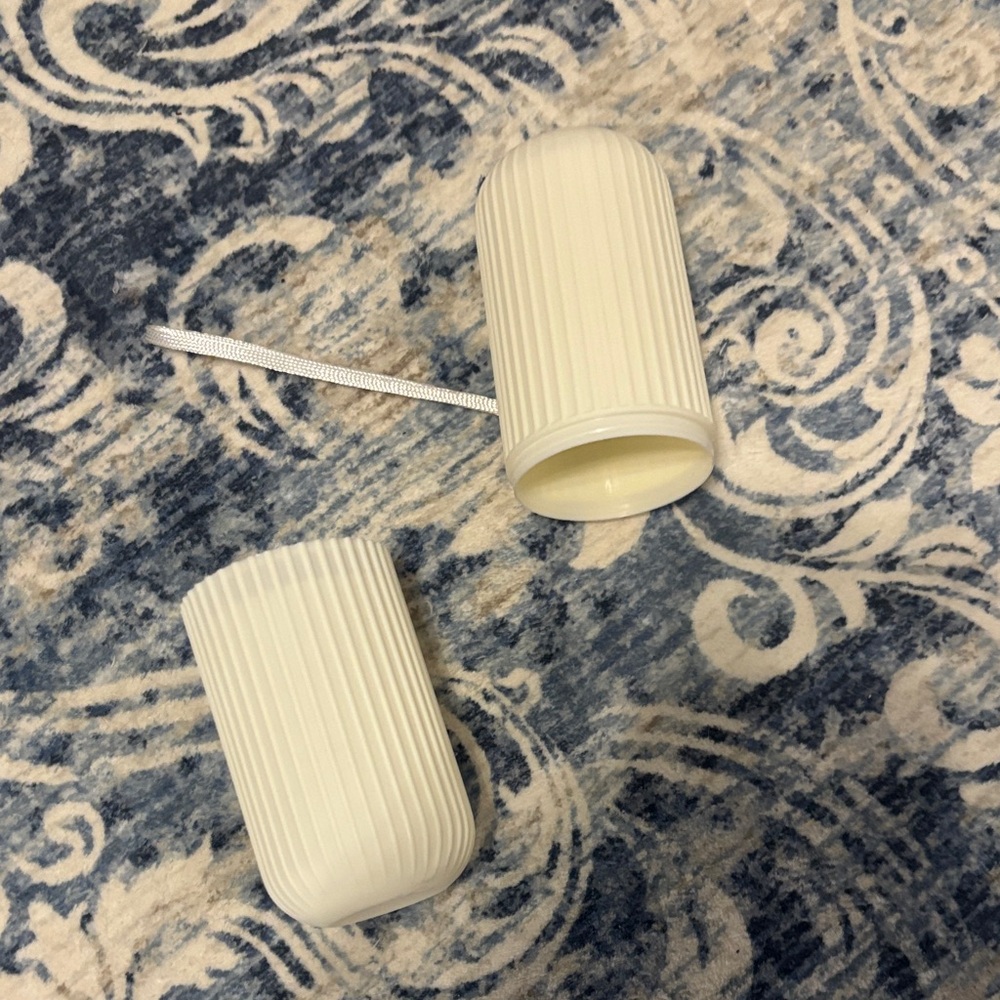 White Ribbed Travel Case